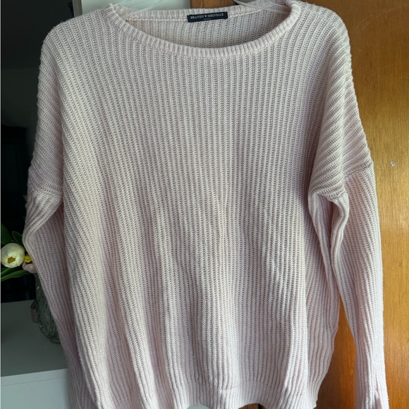 Brandy Melville Sweaters - Brandy Melville Pink Ribbed Crew Neck Sweater